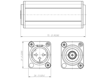 Neutrik NADITBNC-M Symmetrie Adapter