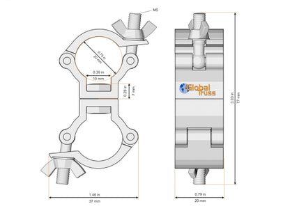 Global Truss HS F14TAD Lightweight Doppelschelle (20mm) SILBER