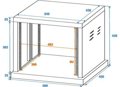 Omnitronic SR-19 Stahl Rack 8HE