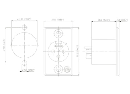 Neutrik NC3MP-B XLR 3pol Chassisstecker