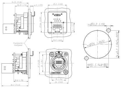 Neutrik NE8FDP RJ45 Durchgangsbuchse