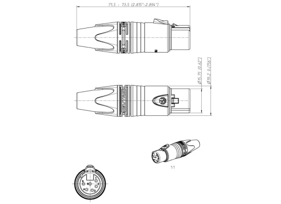 Neutrik NC6FXX XLR 6pol Stecker, female