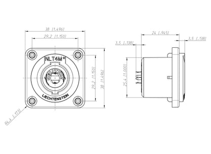 Neutrik NLT4MD-V Speakon 4pol Einbaubuchse METALL