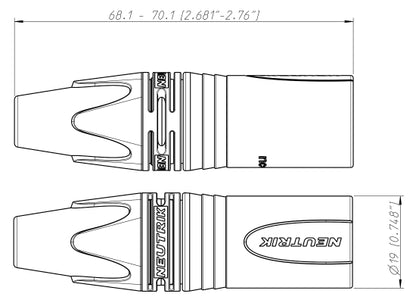 Neutrik NC3MXX-BAG-D XLR 3pol Stecker male schwarz