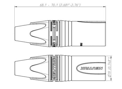 Neutrik NC4MXX-B XLR 4pol Stecker male schwarz