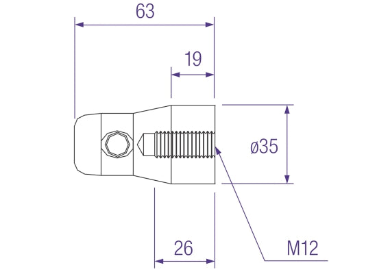 Prolyte CCS6-602 Halbkonusverbinder, male, 63mm