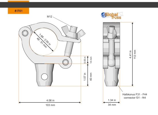 Global Truss HS 81701 Halbschelle (48-51mm)