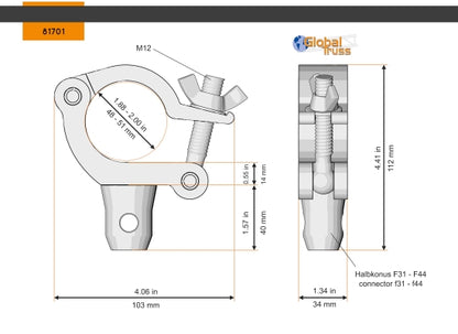 Global Truss HS 81701 Halbschelle (48-51mm)