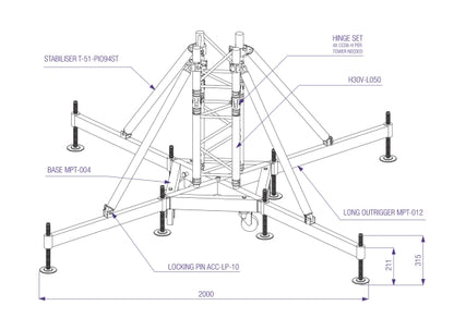 Prolyte MPT T-51-PI094ST Stabilizer