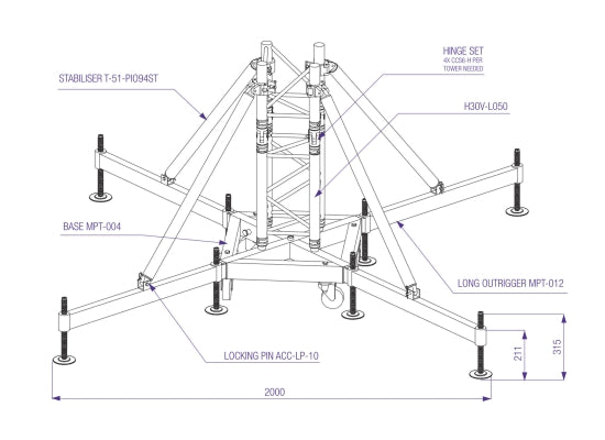 Prolyte MPT-012 Tower Long Outrigger