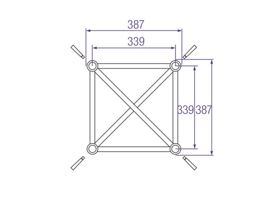 Prolyte H40V-PC A-001 Cornerblock Erweiterung, 211mm, SCHWARZ