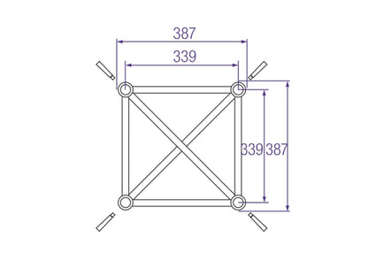 Prolyte H40V-PC ATT Cornerblock Erweiterung, 75mm, SCHWARZ