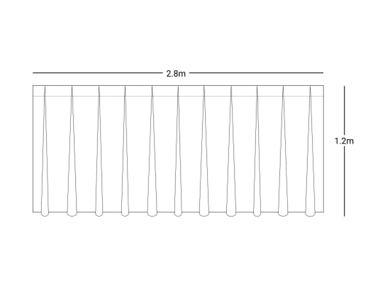 Wentex Pipes & Drapes Vorhang Satin, 2.8x1.2m, 165g/m², weiß