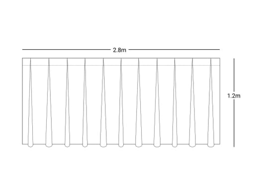 Wentex Pipes & Drapes Vorhang Satin, 2.8x1.2m, 165g/m², weiß