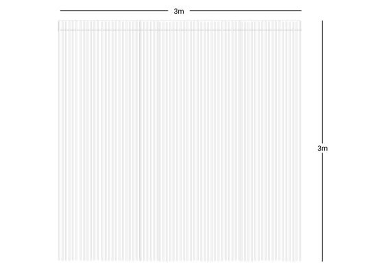 Wentex Pipes & Drapes Vorhang Fadenvorhang, 3x3m, 220g/m², weiß