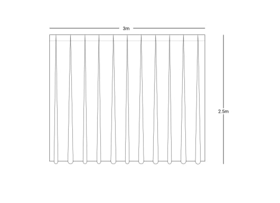 Wentex Pipes & Drapes Vorhang Satin, weiß, 3x2.5m, 165g/m²