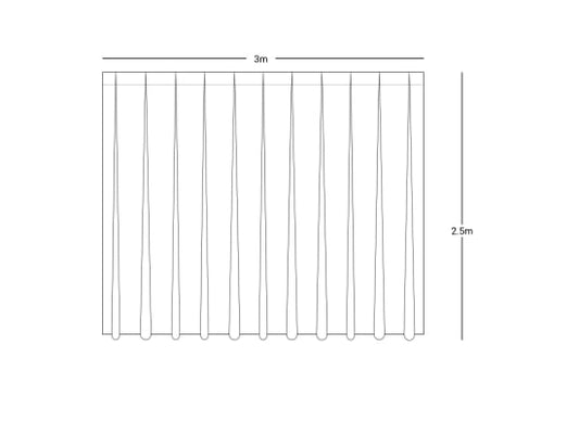 Wentex Pipes & Drapes Vorhang Satin, weiß, 3x2.5m, 165g/m²