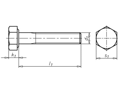 Schraube 6 KT, 8.8, M10, 10 x 60mm, verzinkt