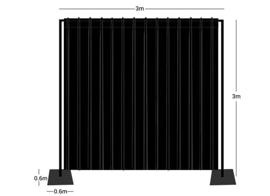 Wentex Pipes & Drapes SET Deko Vorhang 3x3m