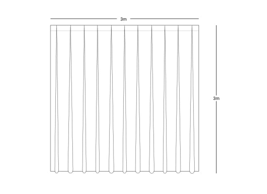 Wentex Pipes & Drapes Vorhang Satin, weiß, 3x3m,165g/m²