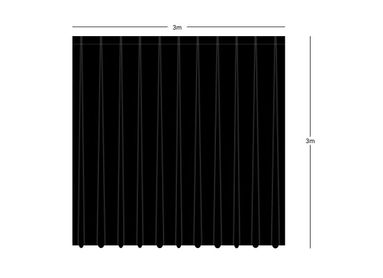 Wentex Pipes & Drapes Vorhang Satin, 3x3m,165g/m², schwarz