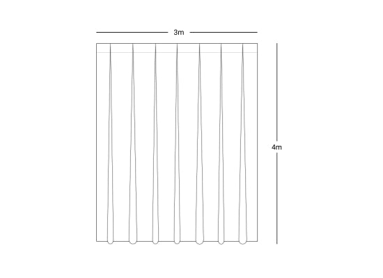 Wentex Pipes & Drapes Vorhang Molton, 3x4m, 300g/m², weiß