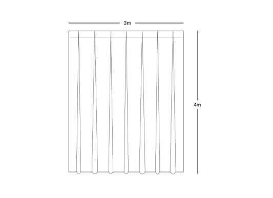 Wentex Pipes & Drapes Vorhang Molton, 3x4m, 300g/m², weiß