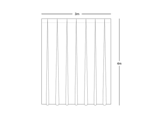 Wentex Pipes & Drapes Vorhang Satin, weiß, 3x4m,165g/m²