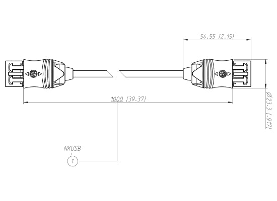 Neutrik NKUSB-3 Adapterkabel 3m