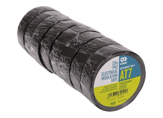 Advance Tapes AT 7 PVC-Isolierband Zumbel Tape, schwarz, 20m,19mm