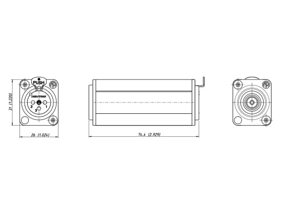 Neutrik NA2F-D2B-TX Symmetrie Adapter