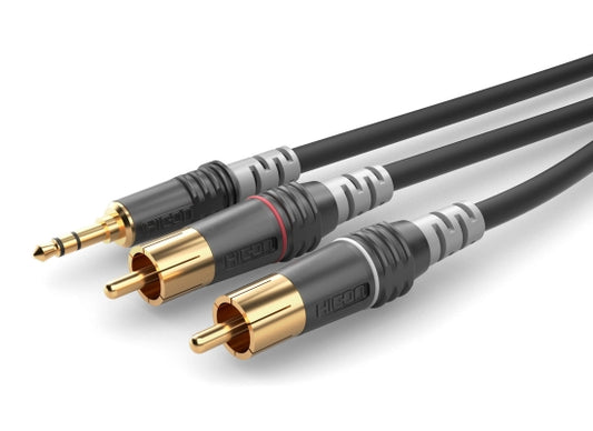 Sommer Cable Adapterkabel, 1.5m, Miniklinke Stereo / 2x Cinch