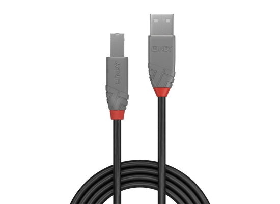 Lindy 36670 USB-Kabel, 0.2m, Anthra Line, USB A 2.0, USB B 2.0