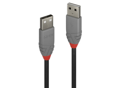 Lindy 36694 USB-Kabel, 3.0m, Anthra Line, USB A 2.0, USB A 2.0