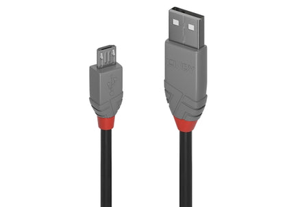 Lindy 36731 USB-Kabel, 0.5m, Anthra Line, USB A 2.0, USB Micro-B