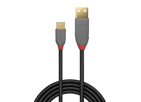 Lindy 36886 USB-Kabel, 1.0m, Anthra Line, USB A 2.0, USB C 2.0