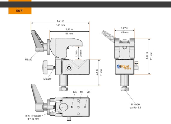 Global Truss HS 13-55/45/15 Clamp (13-55mm), SCHWARZ