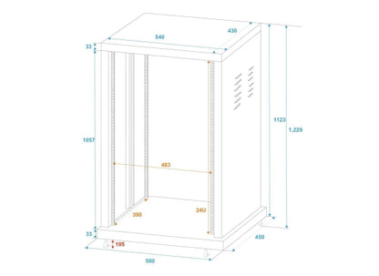 Roadinger SR-19 Stahl Rack 24 HE, 19''