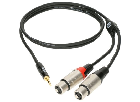 Klotz KY8-180 Adapterkabel, 1.8m, 1x Miniklinke male / 2x XLR fem