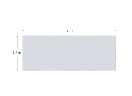 Sweetlight BV/PD-3/1.2-B-300 Molton, 3x1.2m,300g/m²,schw.,alls g.