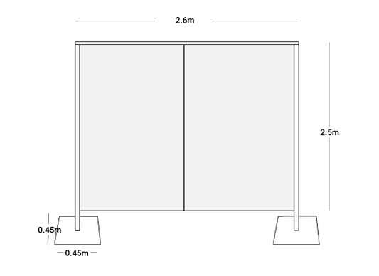 Wentex Pipes & Drapes Spuckschutz/Schutzwand SET, weiß, 260x250cm