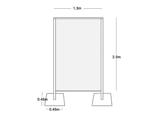 Wentex Pipes & Drapes Spuckschutz/Schutzwand SET, weiß, 130x250cm