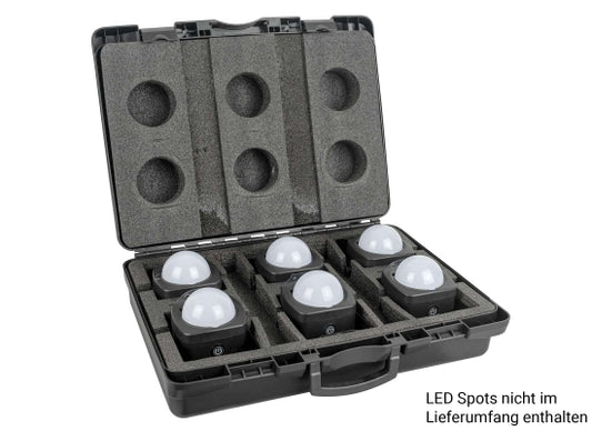 Case für 6x Showtec Event Dot 15 Akku LED Spot, schwarz