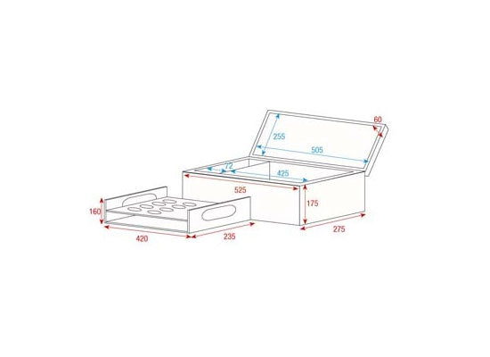 Case für 48x Konusverbinder, 2x Einsatz für 24 Verbinder