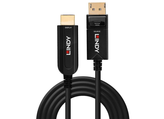 Lindy 38492 Fibre Optic Hybrid DisplayPort/HDMI-Kabel, 30m, DisplayPort male / HDMI male