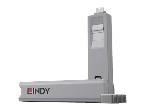 Lindy 40427 USB-C Port Schloss SET,WEISS,1x Schlüssel/4x Schloss