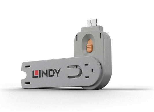 Lindy 40423 USB Port Schlüssel, ORANGE