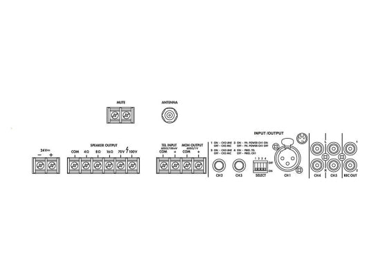 Monacor PA-812DAP ELA Mono Mischverstärker