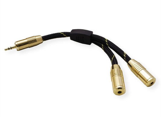 Roline Gold Audio Adapterkabel, 0.2m, Miniklinke m./Minikllinke f