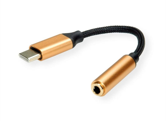 Roline Gold Audio Adapter, 0.13m, USB C male / Miniklinke female